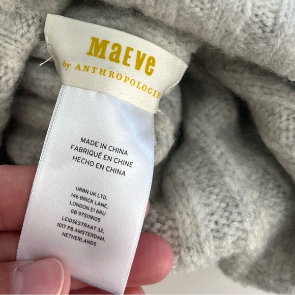 Maeve by Anthropologie Street Style Ribbed Grey Soft Folded Cuff Knit Beanie - Picture 6 of 7